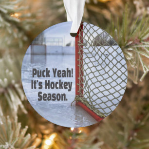 Hockey Saison Eiszeit Spaß Puck Ornament