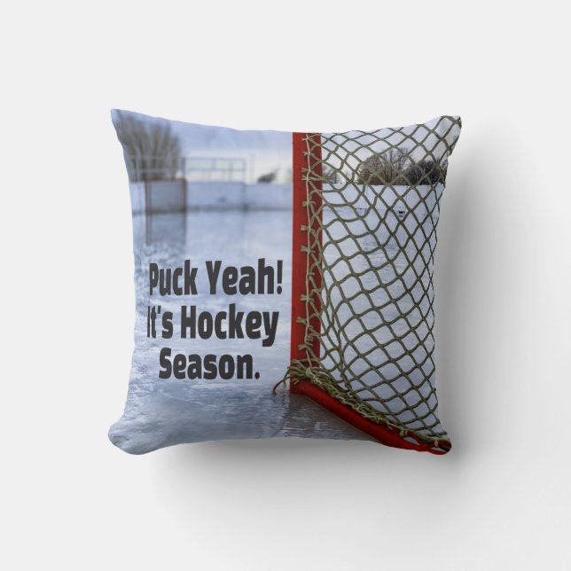 Hockey Saison Ice Cold Funny Spaß Puck Kissen (Vorderseite)