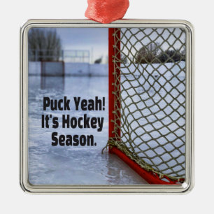 Hockey Saison Ice Cold Funny Spaß Puck Ornament Aus Metall