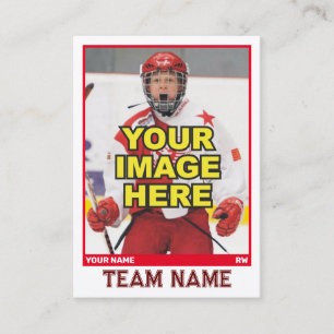 Hockey-Sammelkarte Rot Telefonnummerkarte