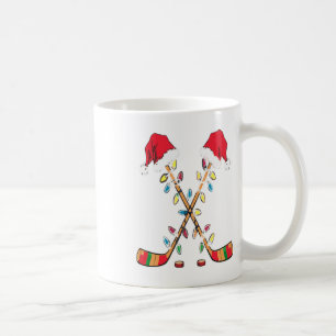 Hockey Santa Hut Weihnachtsbeleuchtung Lustiger Sp Kaffeetasse