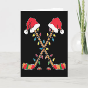 Hockey-Santa-Hut Weihnachtsbeleuchtung Lustiger Sp Karte