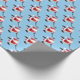 Hockey Santa Skaten Blue Geschenkpapier