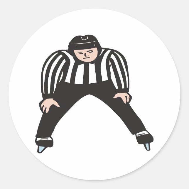 Hockey-Schiedsrichter Runder Aufkleber (Vorderseite)