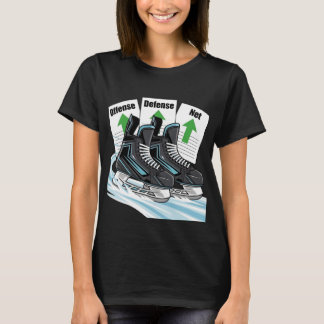 Hockey-Schlittschuhläufer mit Punktkarten - T-Shir T-Shirt