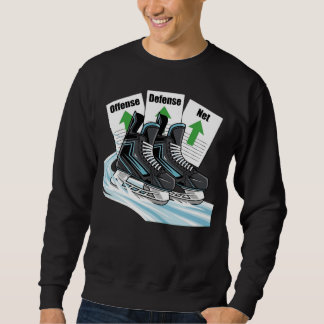Hockey-Schlittschuhläufer mit Stat-Karten - T-Shir Sweatshirt