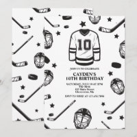 Hockey schwarz und weiß 10. Geburtstag