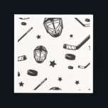 Hockey Schwarz und Weiß Geburtstag Serviette<br><div class="desc">Schwarz-Weiß-Hockey zum Geburtstag.</div>