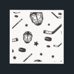 Hockey Schwarz und Weiß Geburtstag Serviette<br><div class="desc">Schwarz-Weiß-Hockey zum Geburtstag.</div>