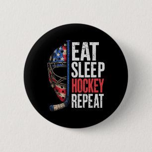 Hockey-Shirt Hockey-Junge Geschenke Sachen Eishock Button