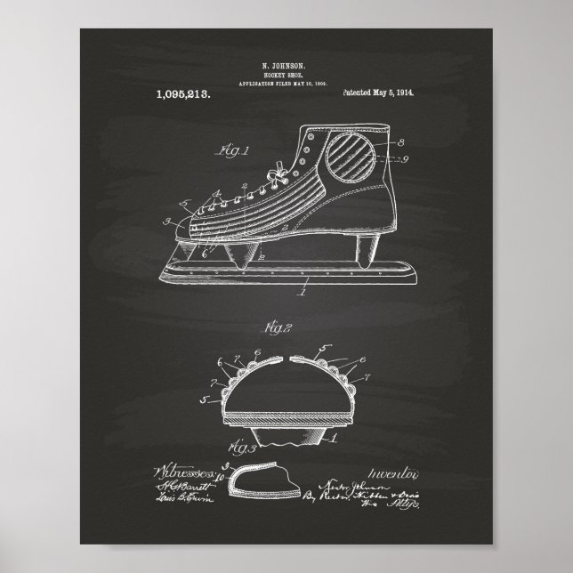 Hockey Shoe 1914 - Kunstkhalkboard Poster (Vorne)