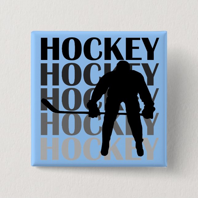 Hockey-Silhouette-T - Shirts und Geschenke Button (Vorderseite)