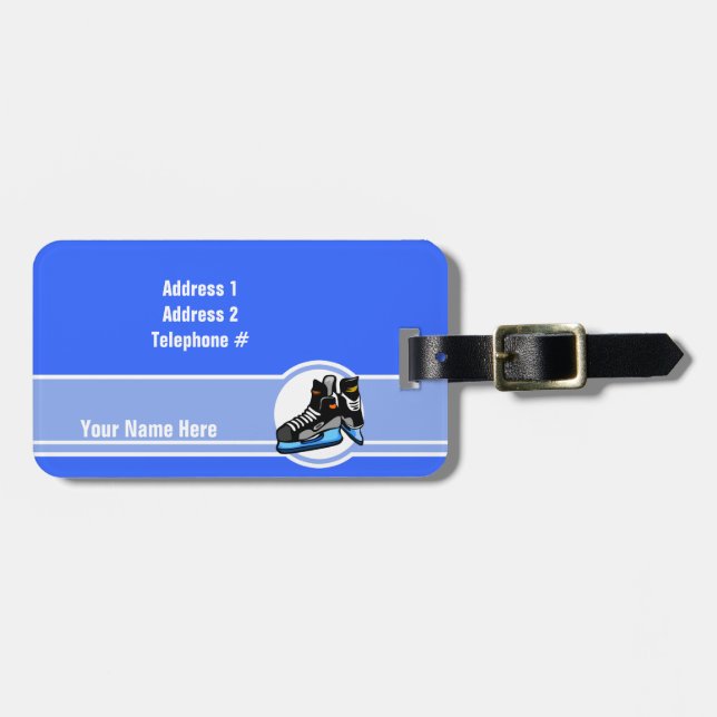 Hockey-Skate; blau Gepäckanhänger (Vorderseite horizontal)