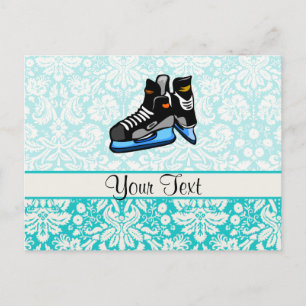 Hockey-Skate; Damask Postkarte