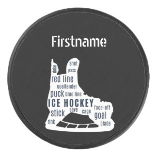 Hockey-Skate - Schwarzes Personalisiertes Eis Eishockey Puck