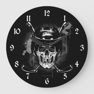 Hockey Skull Große Wanduhr