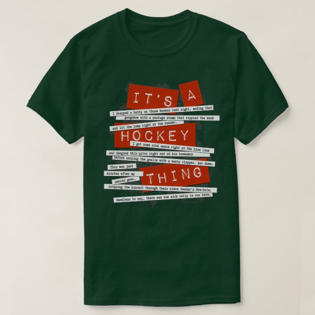 Hockey Slang lustige Hockey-Redewendungen und Kurs T-Shirt (Design vorne)