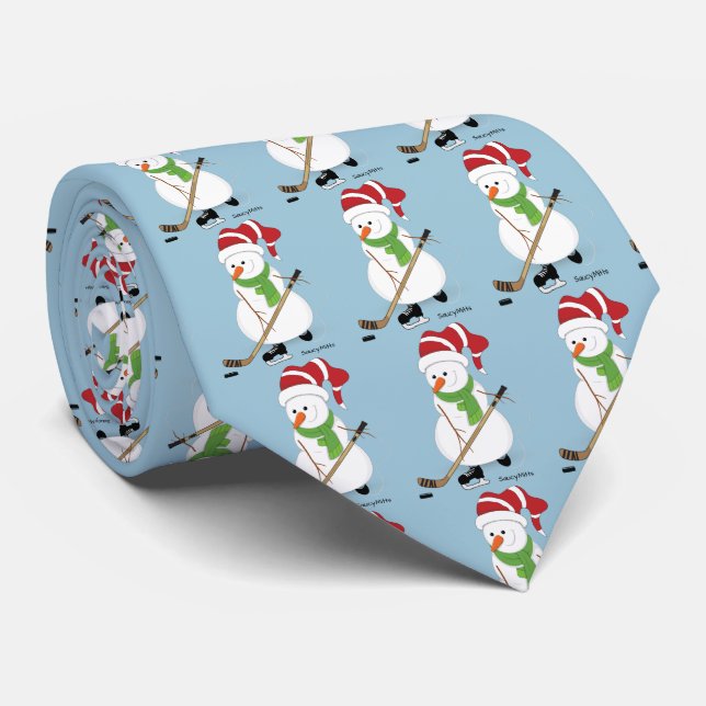 Hockey-Snowman-Krawatte Krawatte (Gerollt)