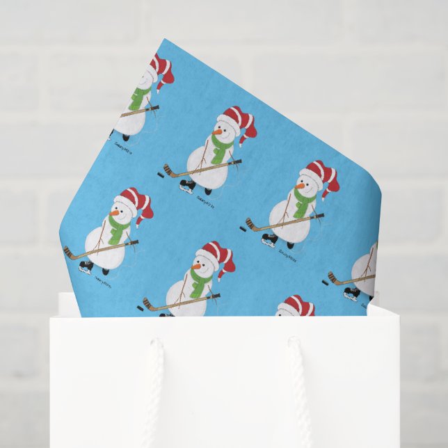 Hockey Snowman Weihnachten Seidenpapier (Geschenk Tasche)
