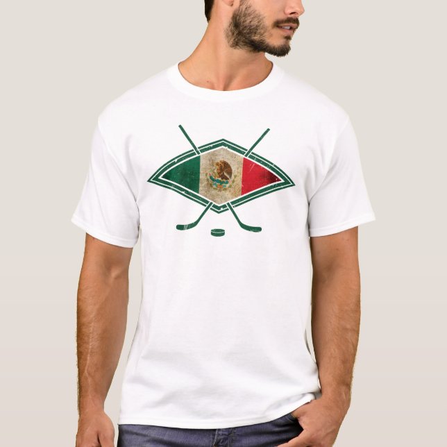 Hockey Sobre Hielo Mexiko T - Shirt mit hinterem (Vorderseite)