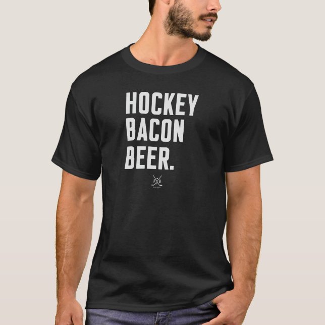 Hockey, Speck, Bier T-Shirt (Vorderseite)