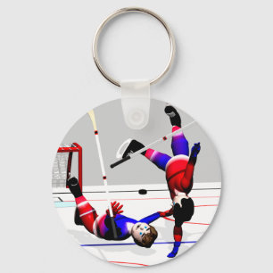 Hockey-Spieler-Aktion Schlüsselanhänger