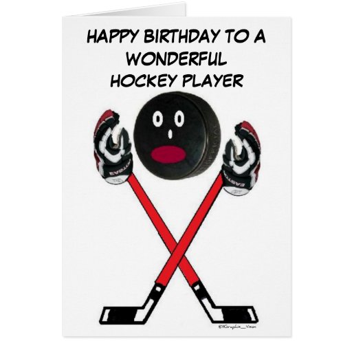 HockeySpielerGeburtstag Grußkarte Zazzle