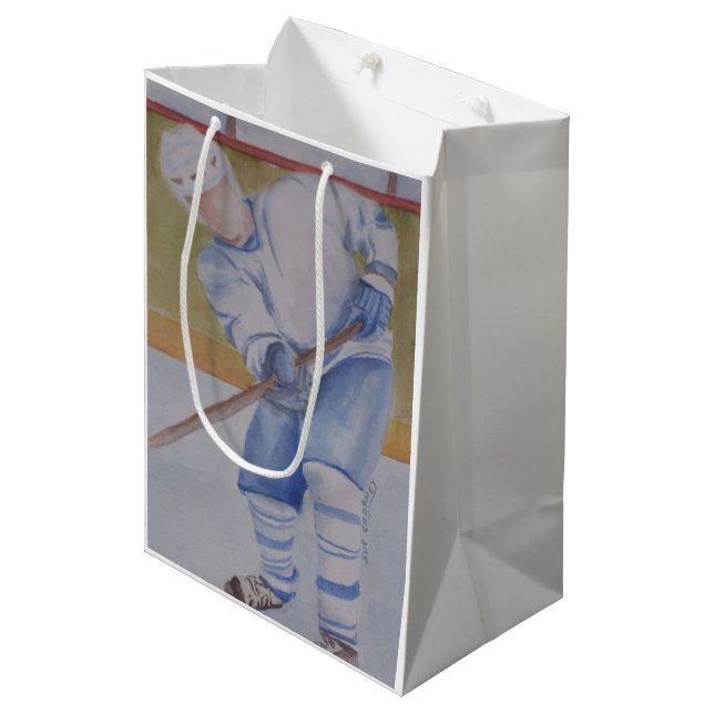 HOCKEY-SPIELER-GESCHENK-TASCHE MITTLERE GESCHENKTÜTE (Vorderseite Schrägansicht)
