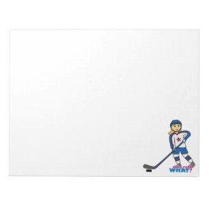 Hockey-Spieler-Girl Notizblock