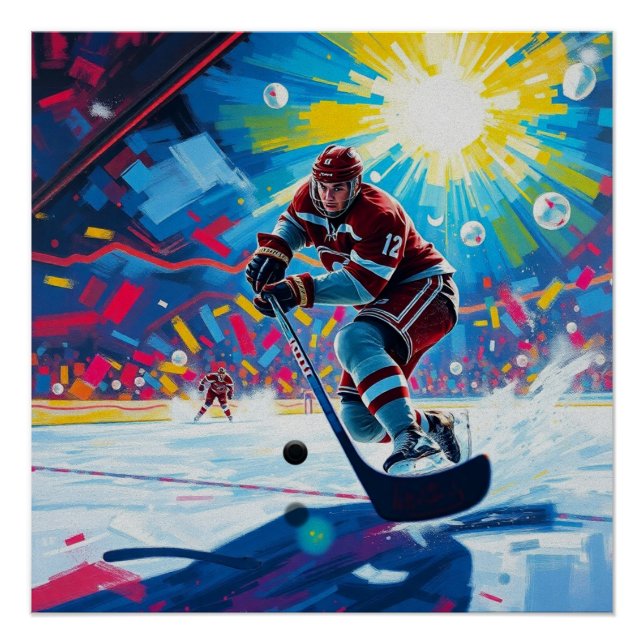 Hockey-Spieler in Goal Poster (Vorderseite)