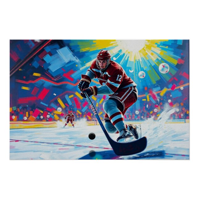 Hockey-Spieler in Goal Poster (Vorderseite)