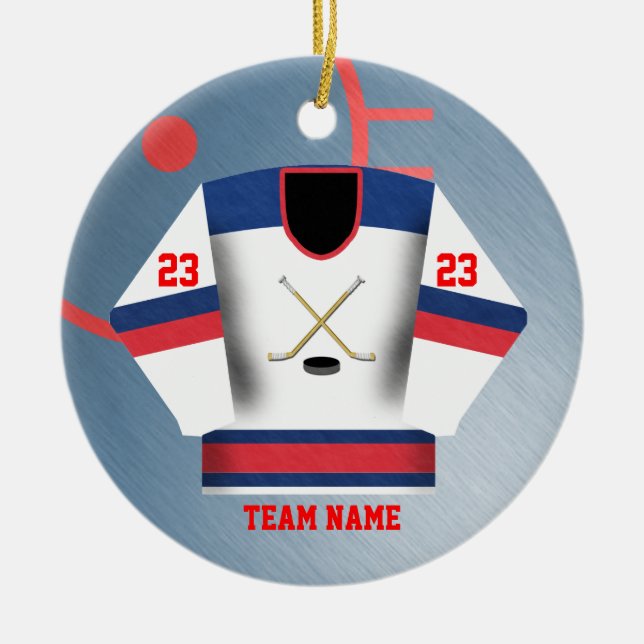Hockey-Spieler-Jersey-Verzierung Keramik Ornament (Vorne)