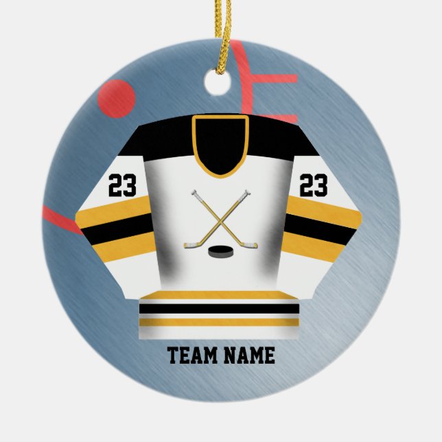 Hockey-Spieler-Jersey-Verzierung Keramik Ornament (Vorne)