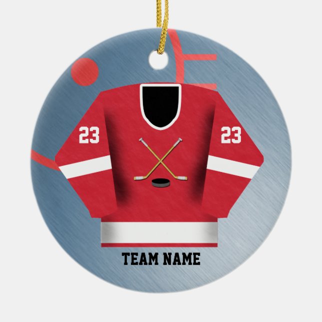 Hockey-Spieler-Jersey-Verzierung Keramikornament (Vorne)