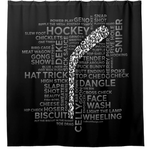 Hockey-Spieler und Slang Duschvorhang (Vorderseite)