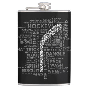 Hockey-Spieler und Slang Flachmann