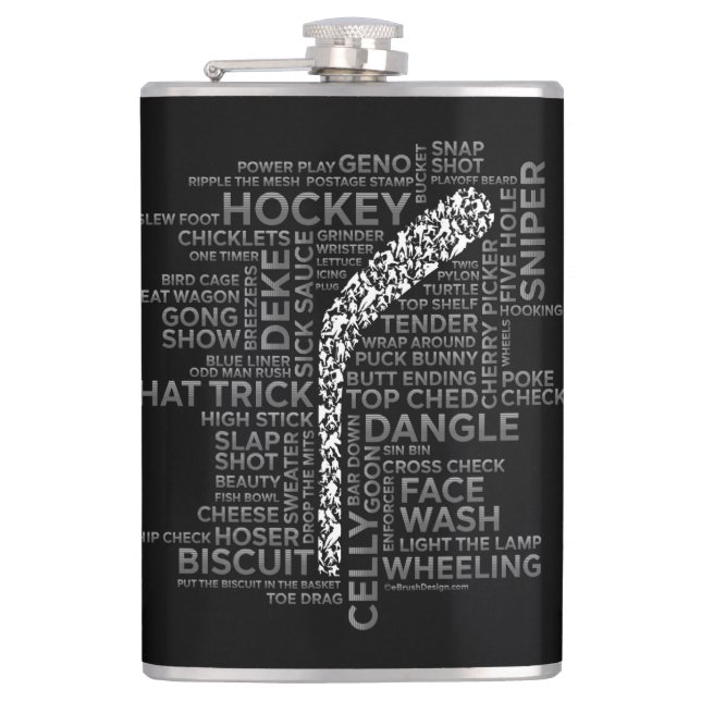 Hockey-Spieler und Slang Flachmann (Vorderseite)