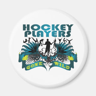 Hockey-Spieler wild gegangen Magnet