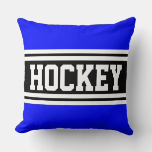 HOCKEY Sportlich Bold Königlich Blau Schwarz Weiß  Kissen