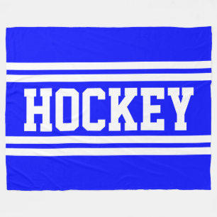 HOCKEY Sportlich Bold Königlich Blau Weiße Hockey Fleecedecke