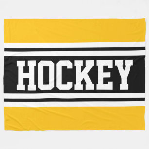 HOCKEY Sportlich Schwarz Weiß Orange Rennstreifen Fleecedecke