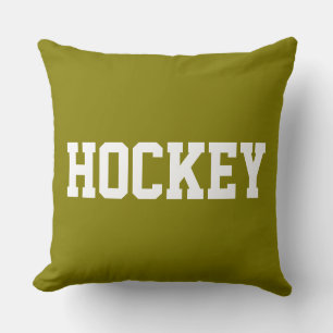 HOCKEY Sportlich Weiße Schrift auf Chic Golden Oli Kissen
