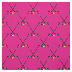 Hockey Sports Flaming Pucks Pink Girls Stoff