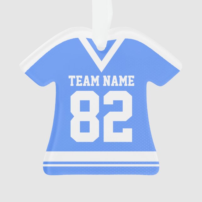 Hockey Sports Jersey Blue mit Foto Ornament (Vorderseite)