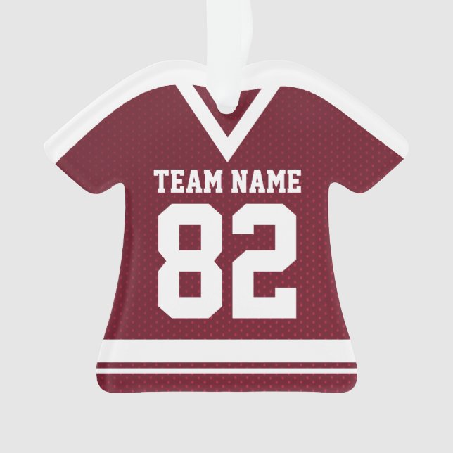 Hockey Sports Jersey Maroon mit Foto Ornament (Vorderseite)