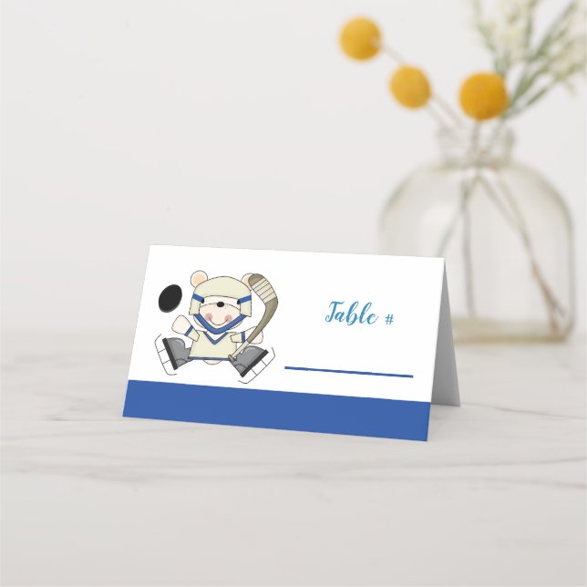 Hockey Sports Polar Bear Platzkarten (Vorderseite)