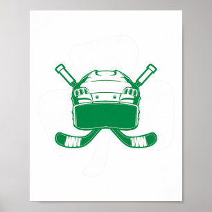 Hockey St. Patrick's Day Kleeblatt Hockey Fan iris Poster