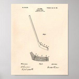Hockey Stick 1901 Patentart - Old Peper Poster