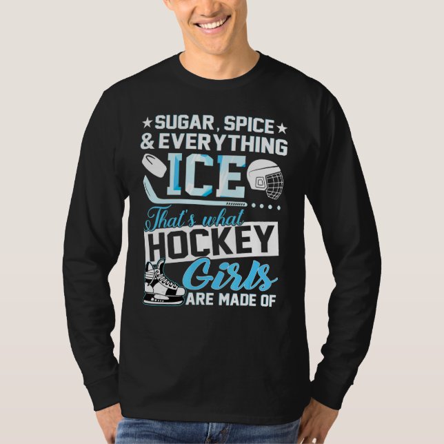 Hockey Stick Puck Skate Goalkeeper Eishockey Gier T-Shirt (Vorderseite)