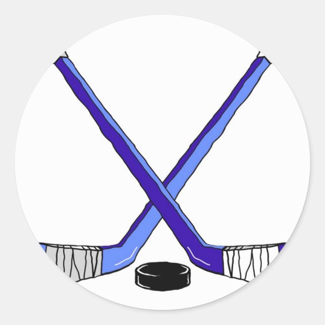 Hockey Sticks Runder Aufkleber (Vorderseite)